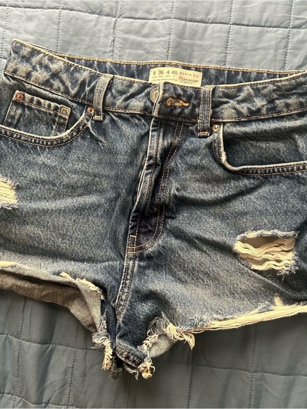 Distressed Denim Women’s Shorts - Blue